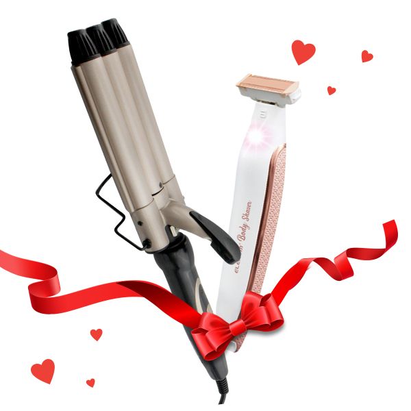 Дамски Комплект от Ретро Преса EK-1333 и Тример за Тяло EK-292W