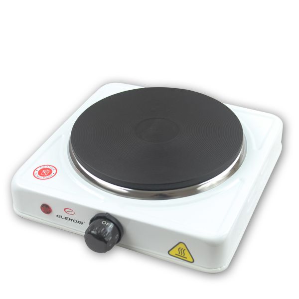 Електрически котлон EK-1707W, Единична чугунена плоча, 1500W, бял