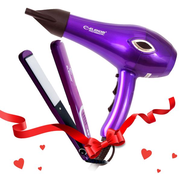 Комплект за Нея и Него -  Сешоар EK-6600 и Преса за коса EK-1161