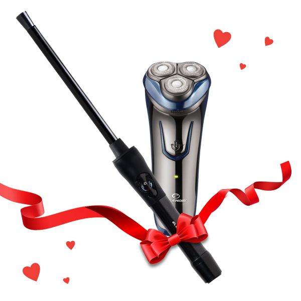 Комплект за Нея и  Него - Маша за коса EK-V8 и Машинка за бръснене EK-2807