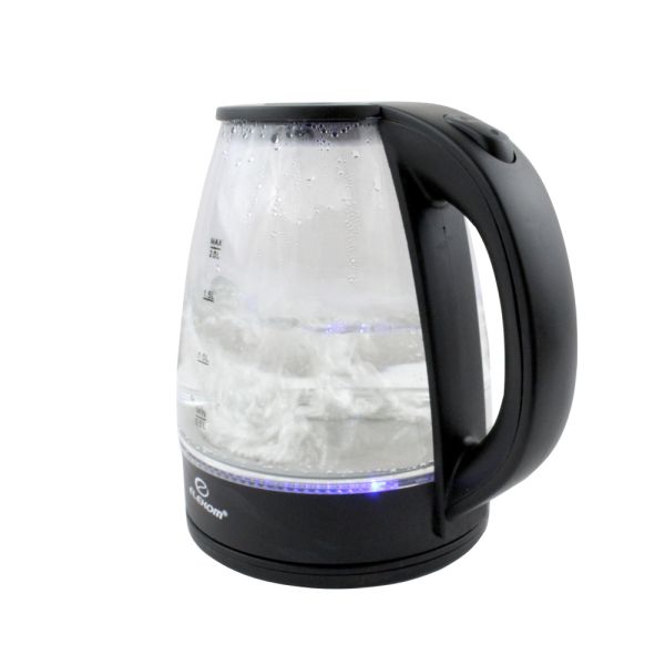 Електрическа Кана ЕК-1800G, 2 Литра, 1500 W, Термоустойчиво тяло от боросиликатно стъкло