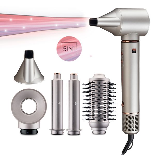 Високоскоростен Сешоар Стайлър ЕК-988 5 в 1, 1400W, Йонизация, BLDC мотор