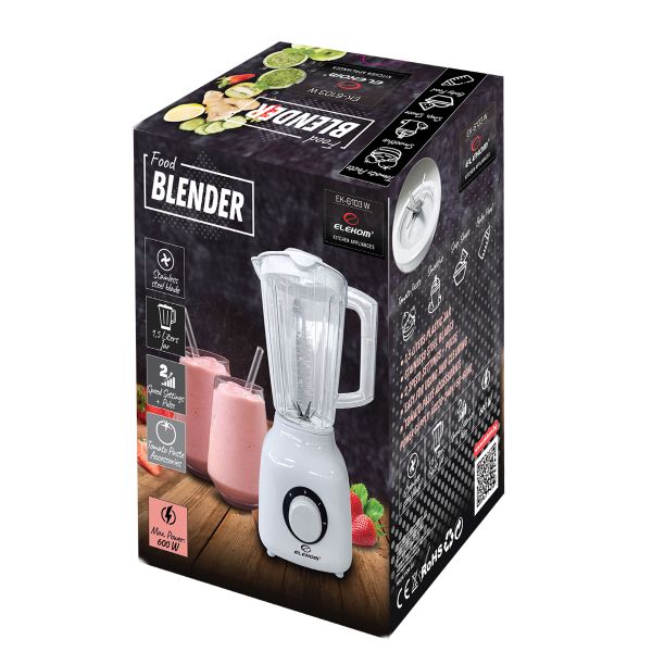 Блендер EK-6103W, 600W, 2 Скорости, Пулс функция, 1.5 Литра кана