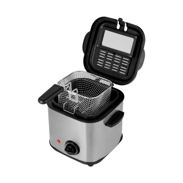 Фритюрник ЕК-051SS, 1,5 Литра, 1000W, Koшница с дръжка, Терморегулатор 0-190°С