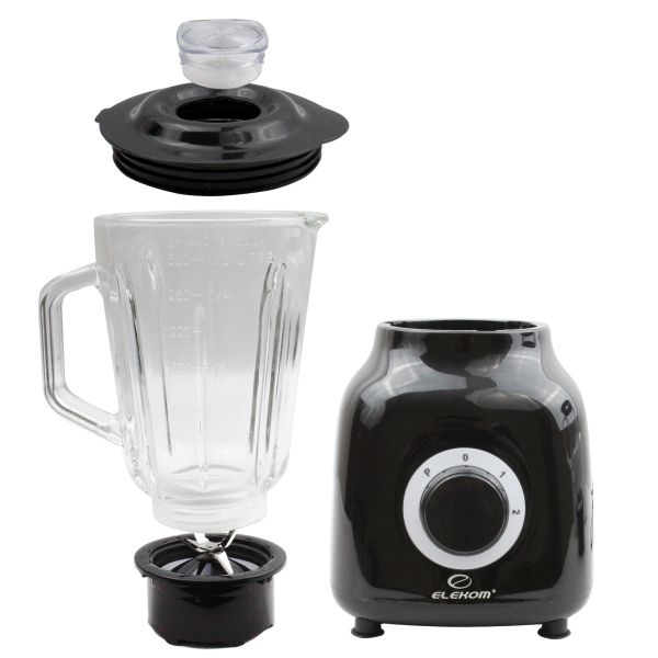 Блендер EK-6102B, 600W, 2 Скорости + Пулс, 1.5 Литра, Стъклена кана