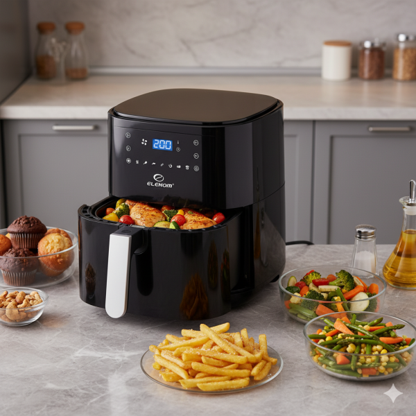 Еър Фрайер ЕК-6002 D, 6 Литра, 7 програми, LED дисплей, Таймер, 1700 W