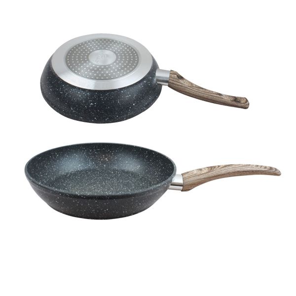 Дълбок тиган ЕК-245 М, Диаметър 24 см, Мраморно незалепващо покритие, Индукционно дъно