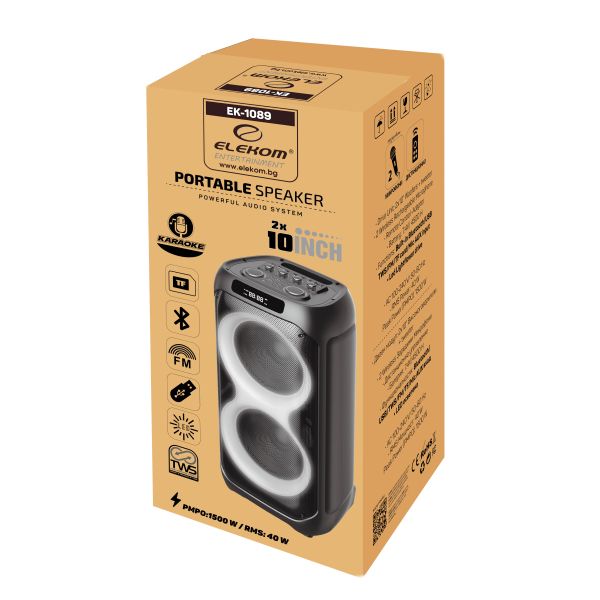 ПРЕНОСИМ ВИСОКОГОВОРИТЕЛ ЕК-1089, 2x10“ Високоговорители + tweeter