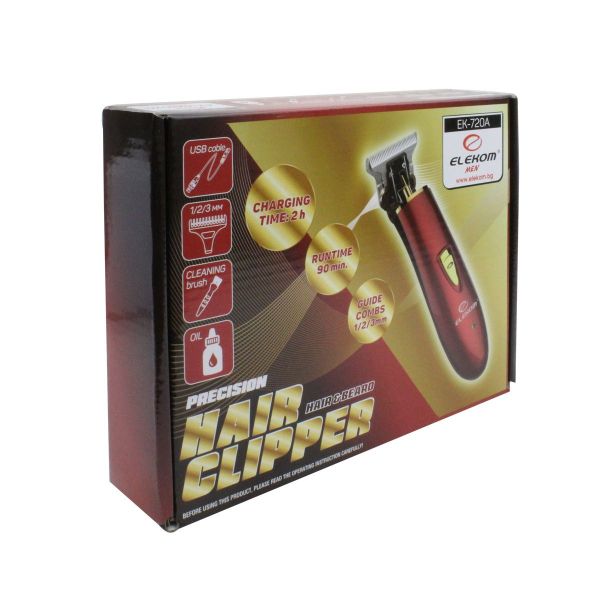 Комплект за Нея и  Него - Мини преса за коса EK-122B и Машинка за подстригване и Фейд прическа EK-720A