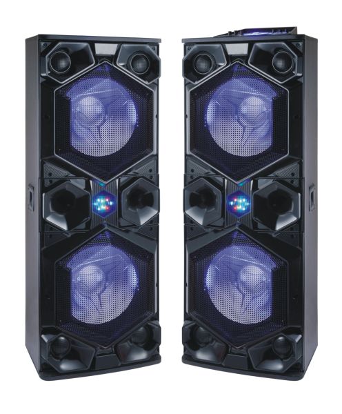 Преносим Високоговорител Elekom 2 ЧАСТИ ЕК-3535, 500W, Bluetooth, Bluetooth, USB, Караоке, 2 микрофона, LED осветление