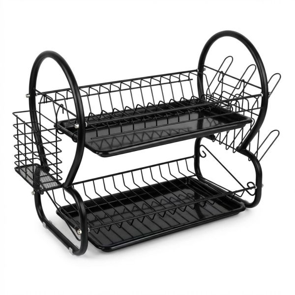 СУШИЛКА  ЗА СЪДОВЕ МЕТАЛ EK-6032, 2 реда, Тавички за оттичане, Органайзер за прибори