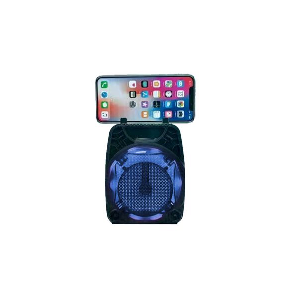 Тонколона  Мини MSA-346 с поставка за смартфон, Bluetooth, Слот за TF карта, LED осветление, 8W