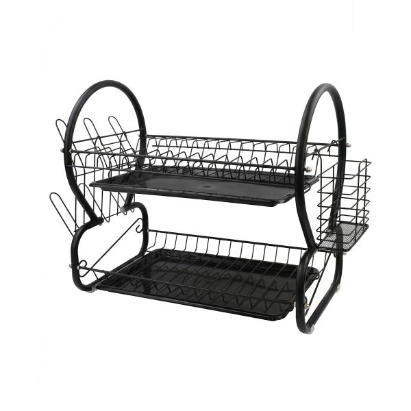 СУШИЛКА  ЗА СЪДОВЕ МЕТАЛ EK-6032, 2 реда, Тавички за оттичане, Органайзер за прибори