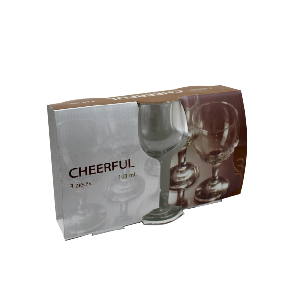 Комплект чаши за вино Cheerful SW067A-40, 190 мл, 3 бр.